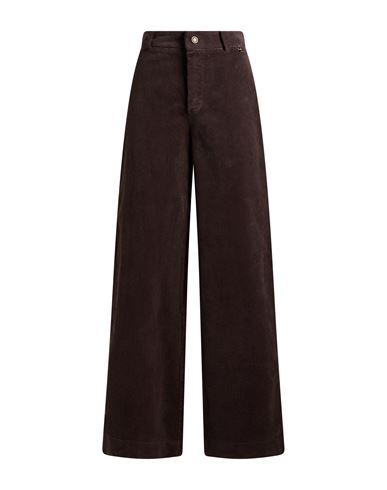 Woman Pants Chocolate brown Size M Cotton, Elastane