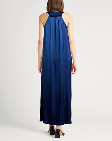 Woman Maxi dress Blue Size S Silk, Elastane