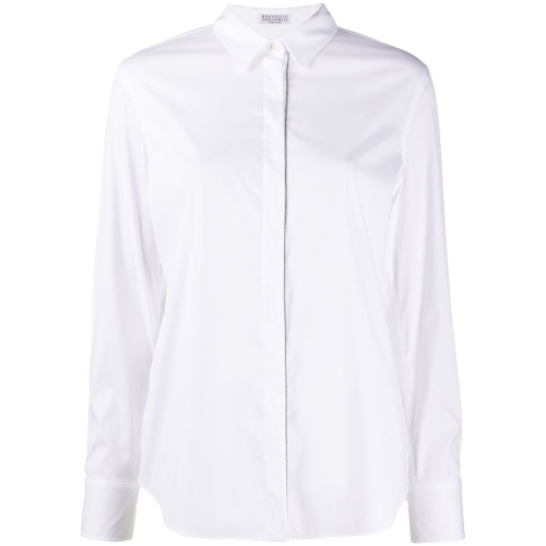 White Cotton Poplin Basic Shirt