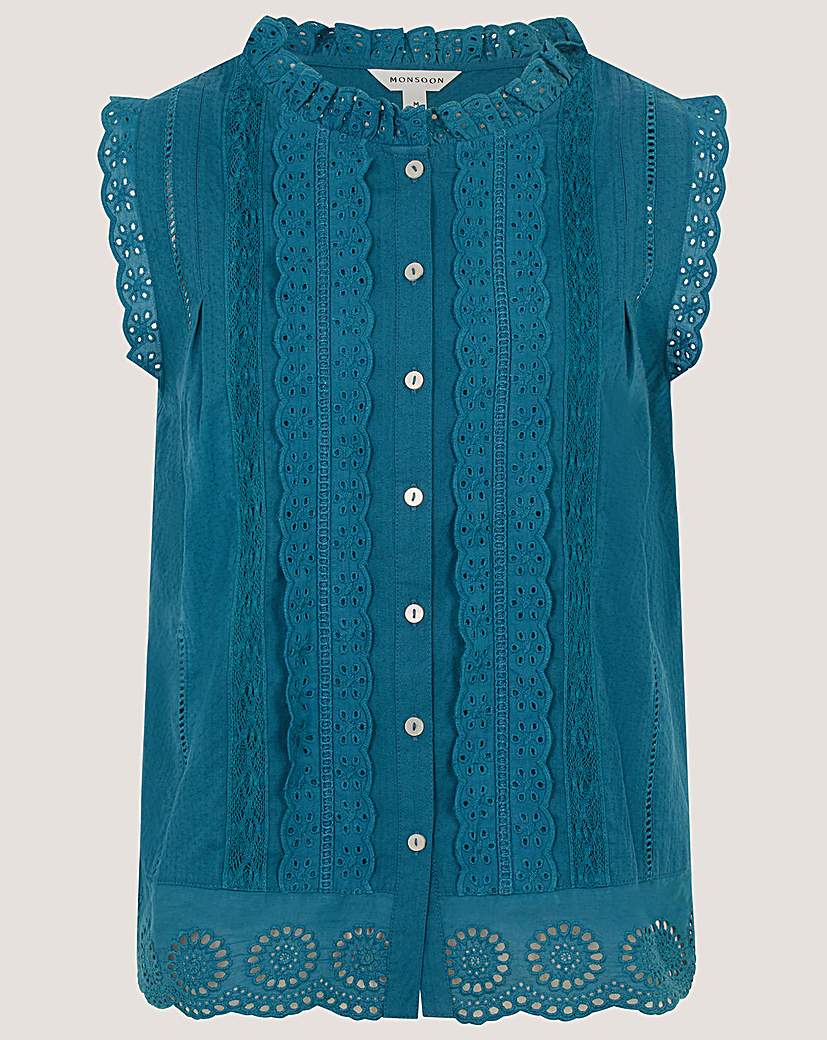 Monsoon Trish Sleeveless Frill Top