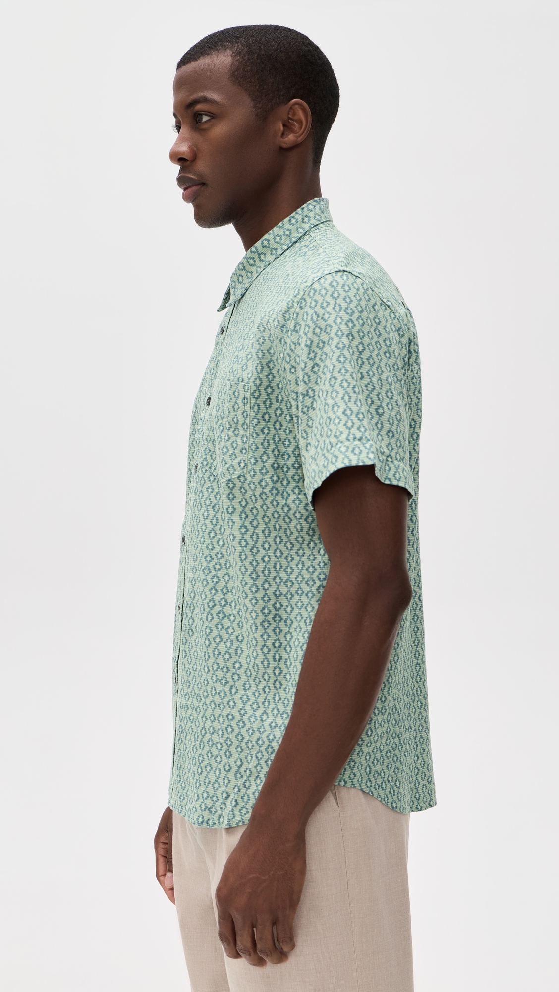Carson Shirt Wavy Batik Aqua