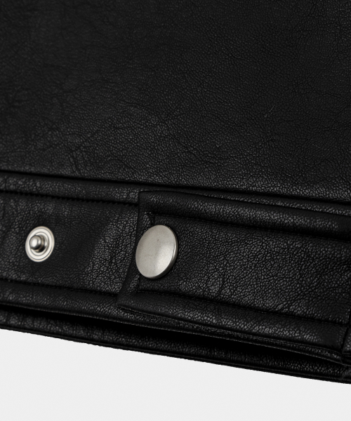 Chest Leather Jacket Black