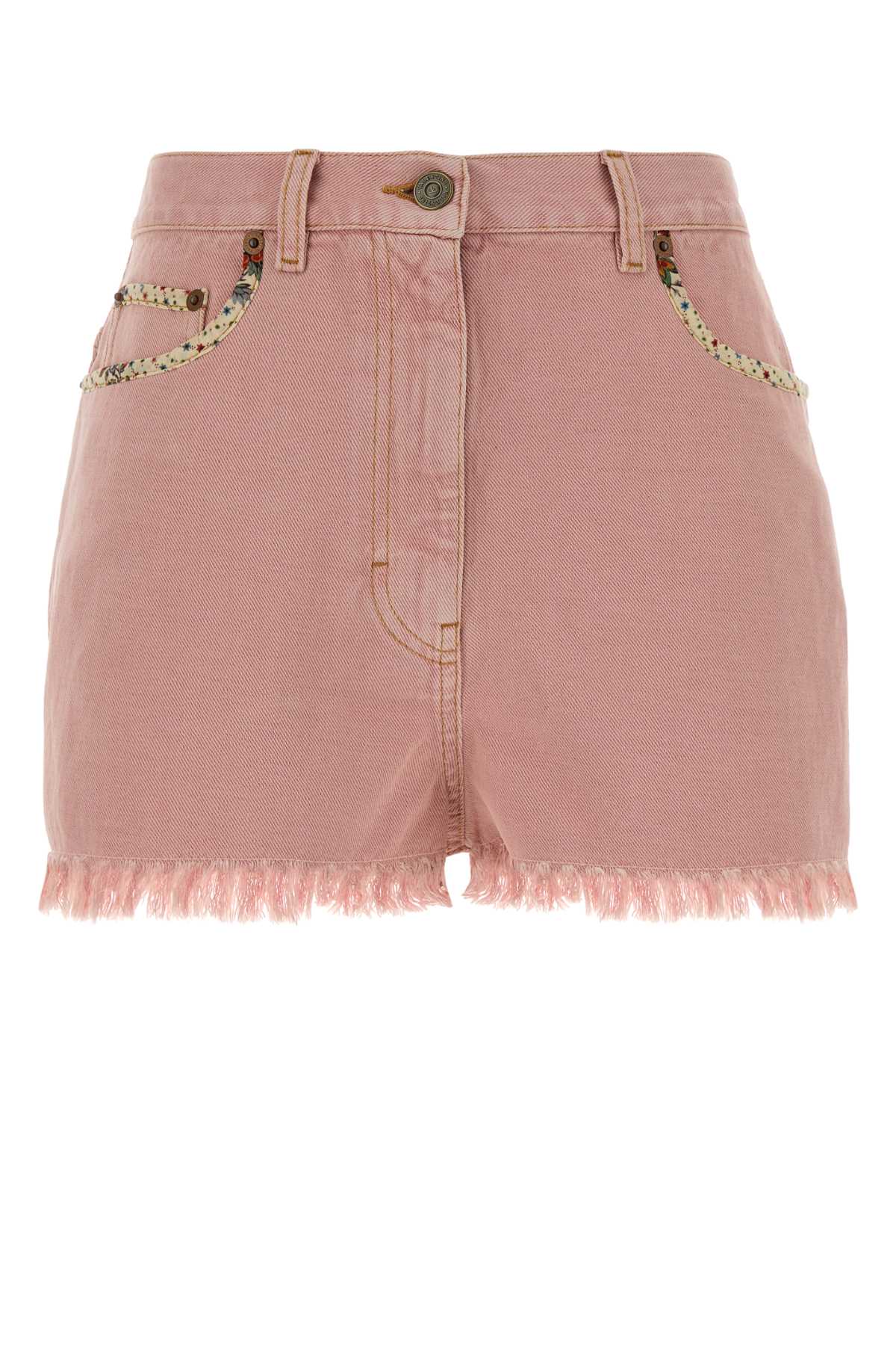 Denim Denim Shorts — Pink