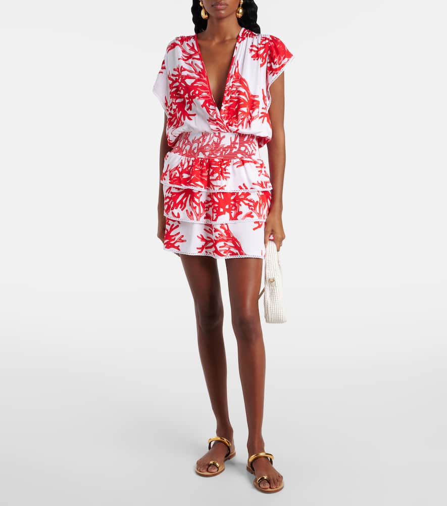 Jess printed tiered minidress
