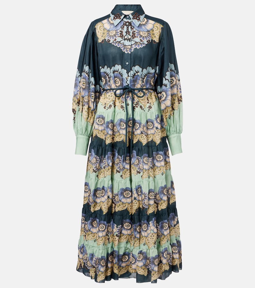 Alémais Madalena floral ramie shirt dress