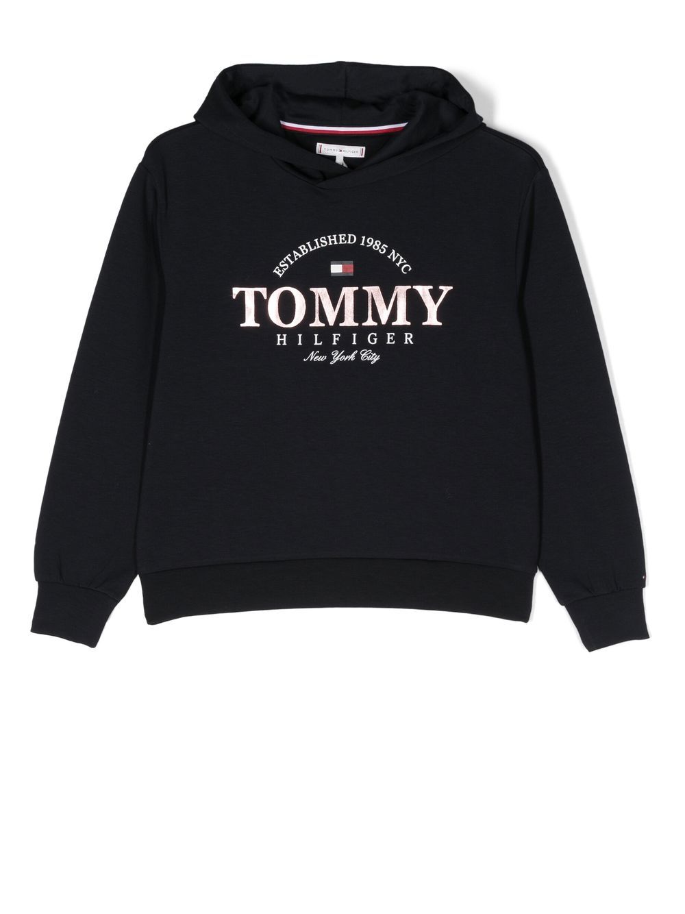 Logo-print long-sleeve hoodie - Pink