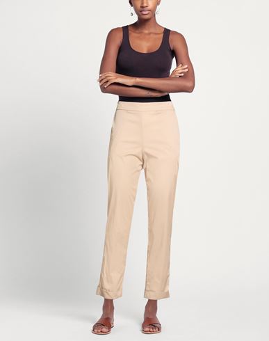 Woman Pants Beige Size 4 Cotton, Nylon, Elastane