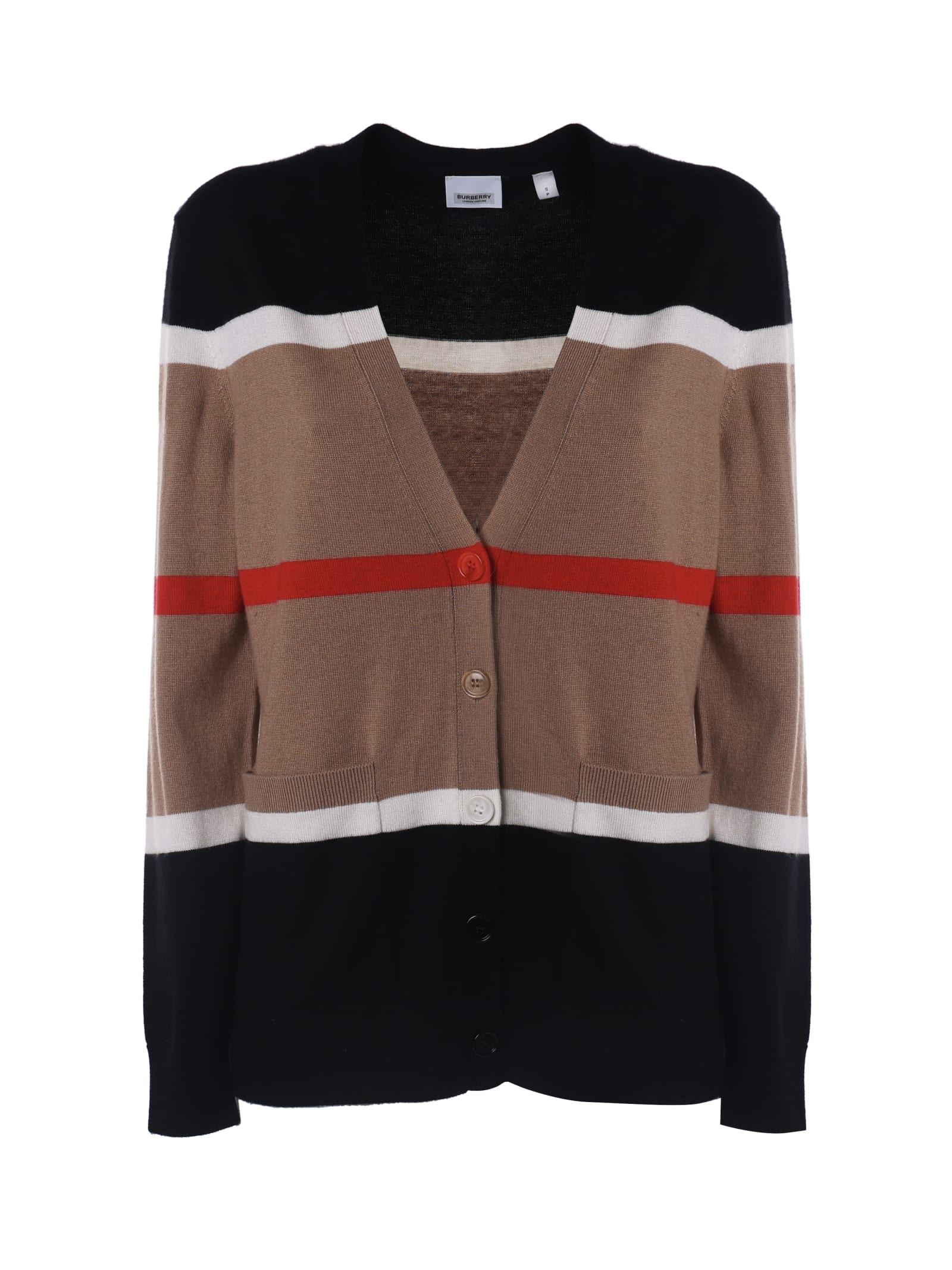 Cashmere And Silk Cardigan With Striped Pattern
