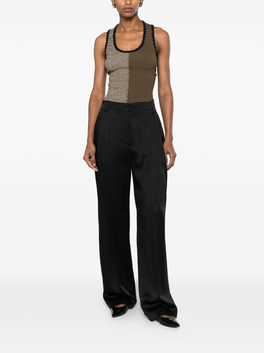 Pleated Satin Trousers