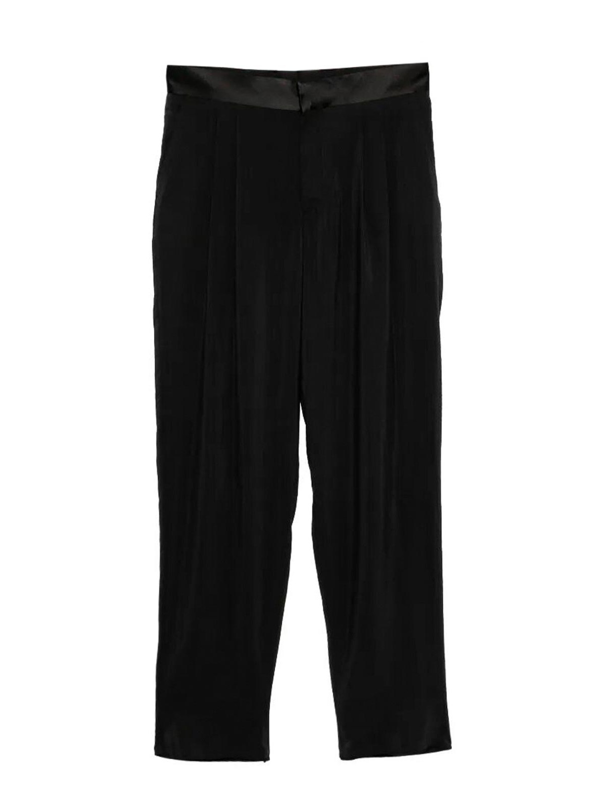 Giorgio Armani - pleated chino trousers satin waistband