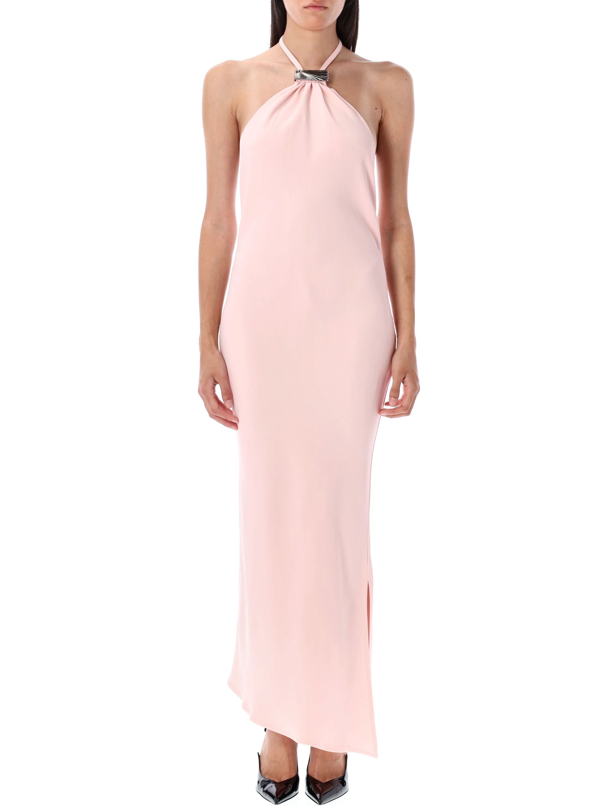 Halter-neck Clasp Maxi Dress