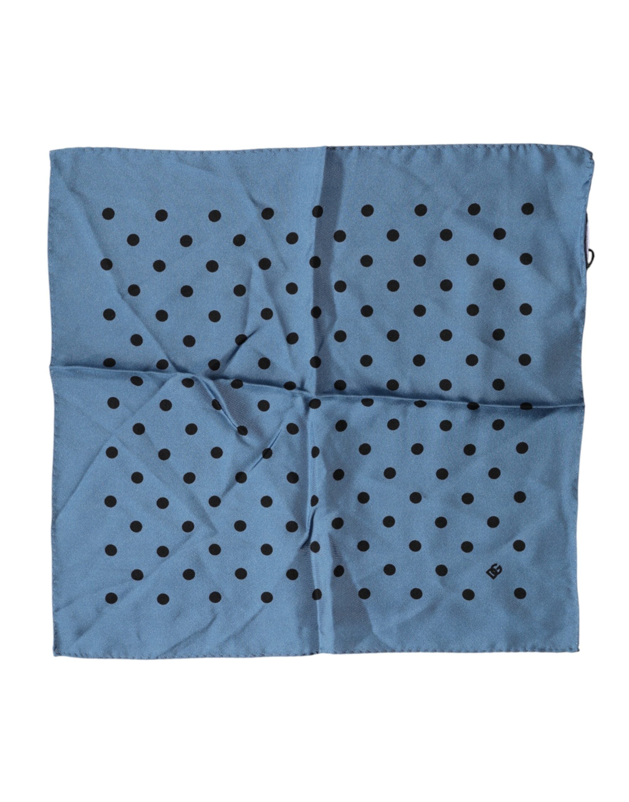 Polka-Dot Silk Handkerchief — Blue