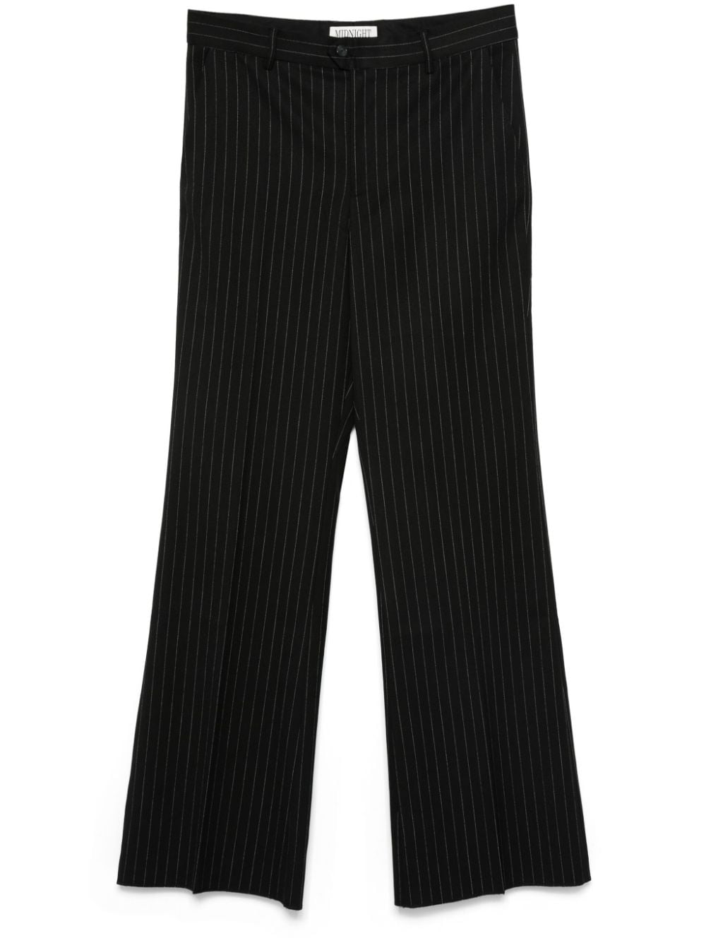 Pinstripe flared trousers - Black