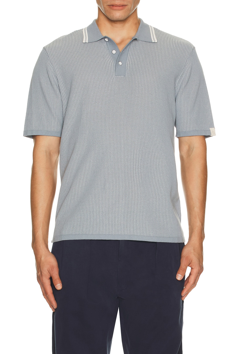 Rag & Bone Harvey Tipped Polo in Light Blue - Blue. S also in M, L, XL/1X