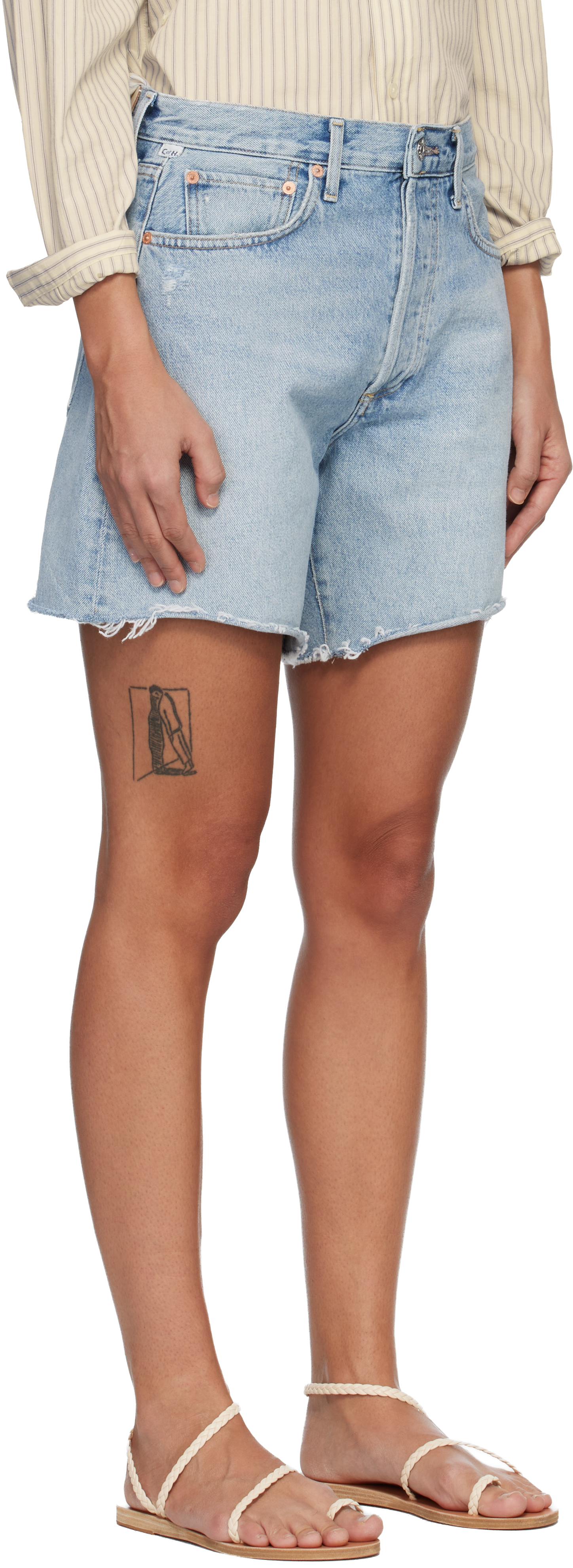 Blue Marlow Long Vintage Denim Shorts