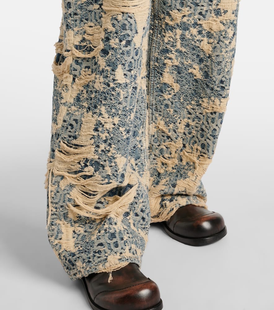 Acne Studios 1981 Monogram distressed wide-leg jeans