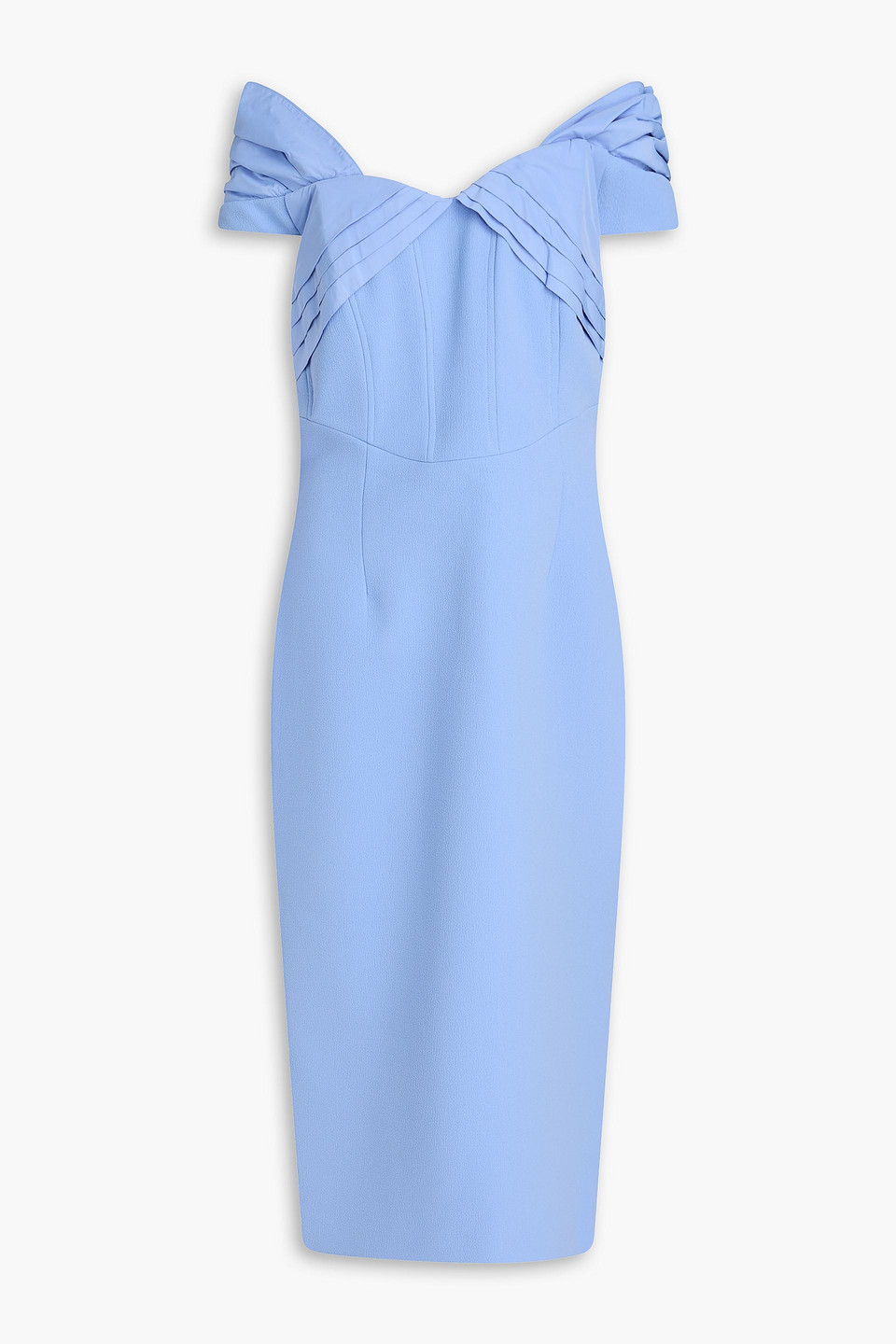 Juliana off-the-shoulder crepe midi dress - Blue - UK 12