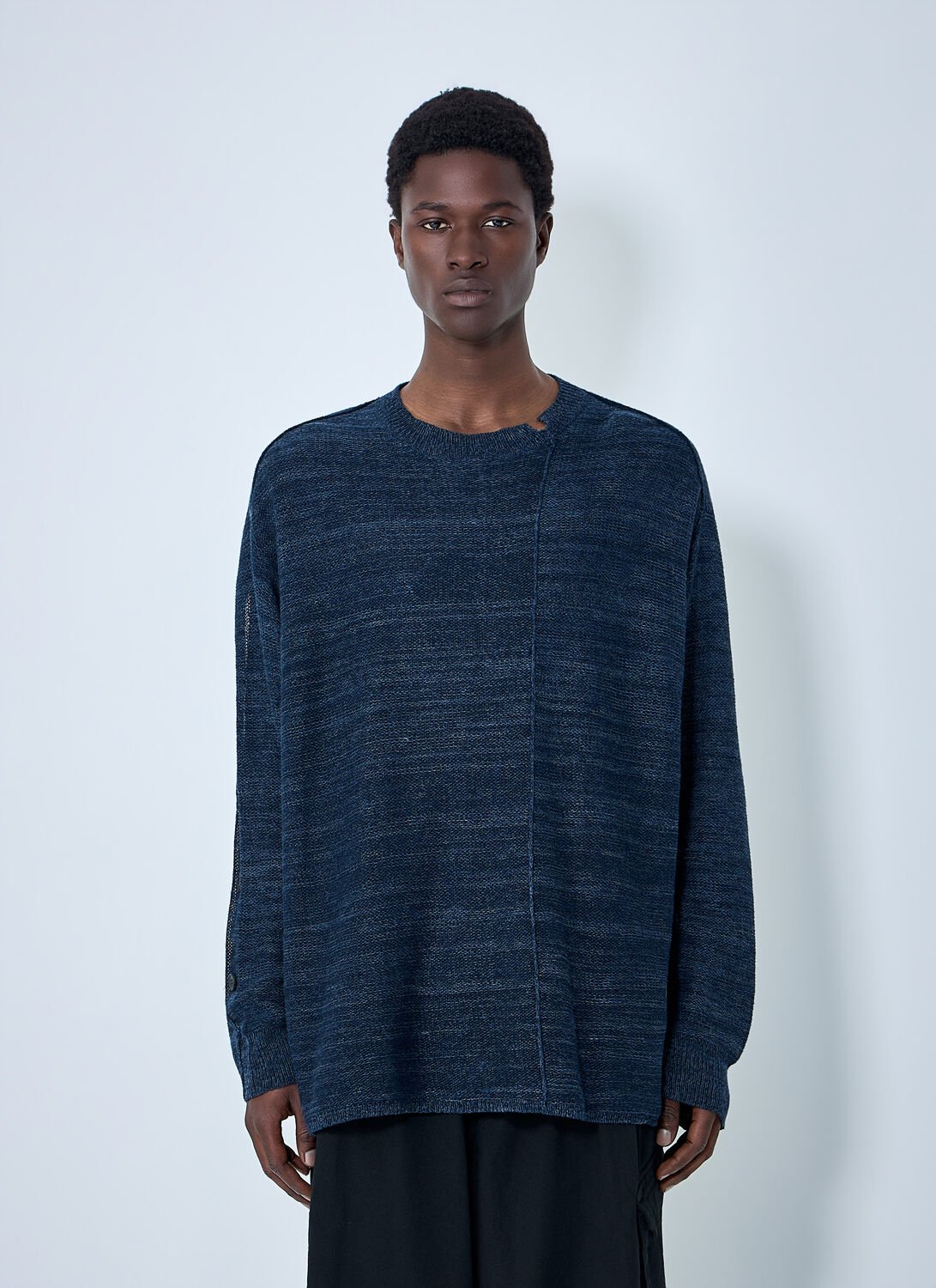 7g 2ply Pallarel Yarn Button Detail Sweater
