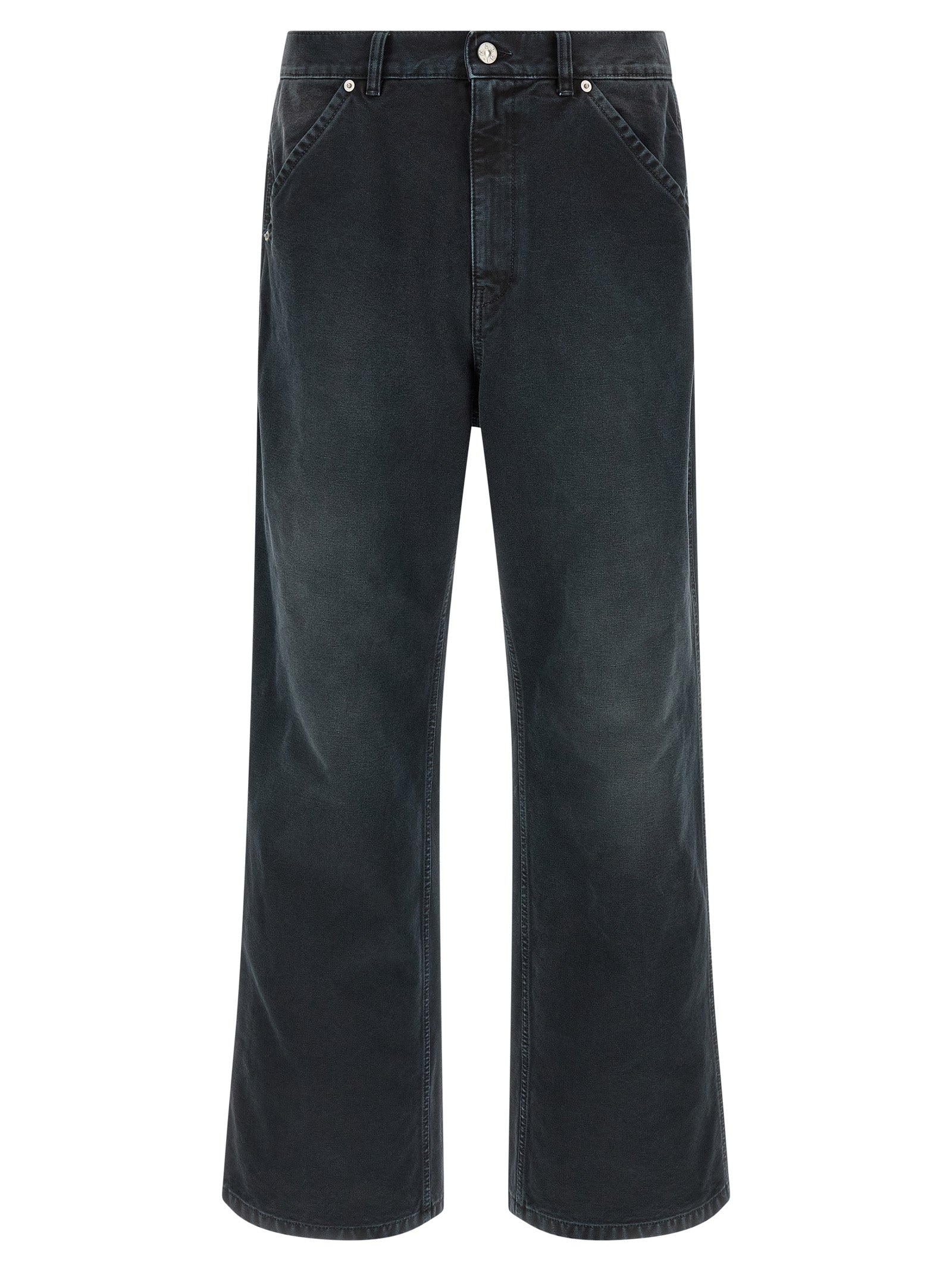 Black Cotton Denim Jeans — Black