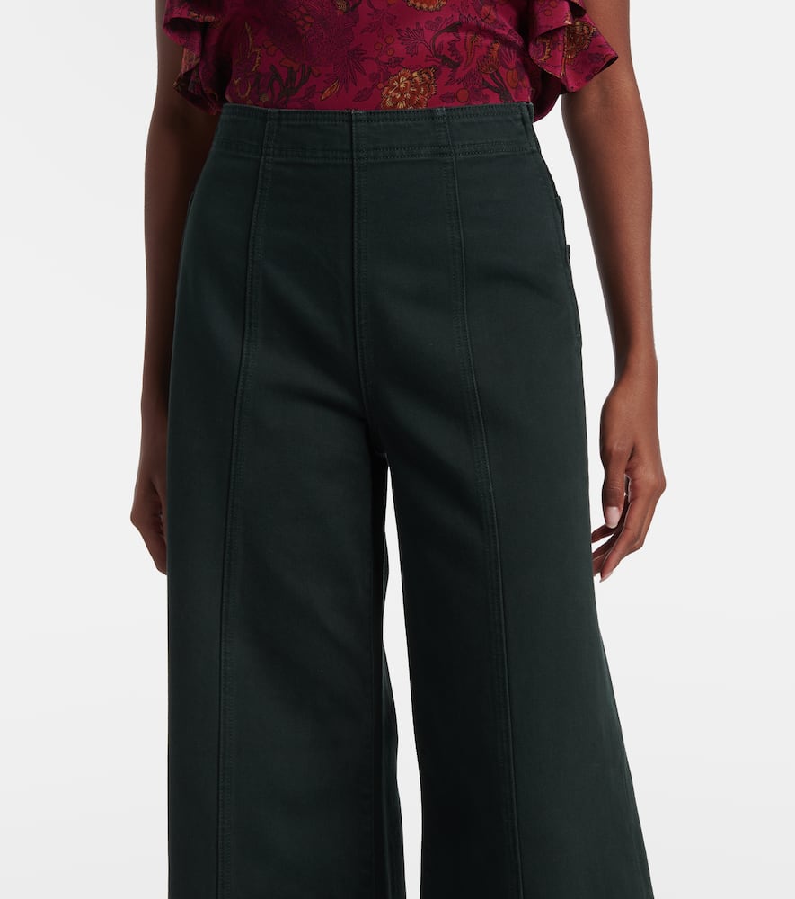 Bianca high-rise cotton wide-leg pants