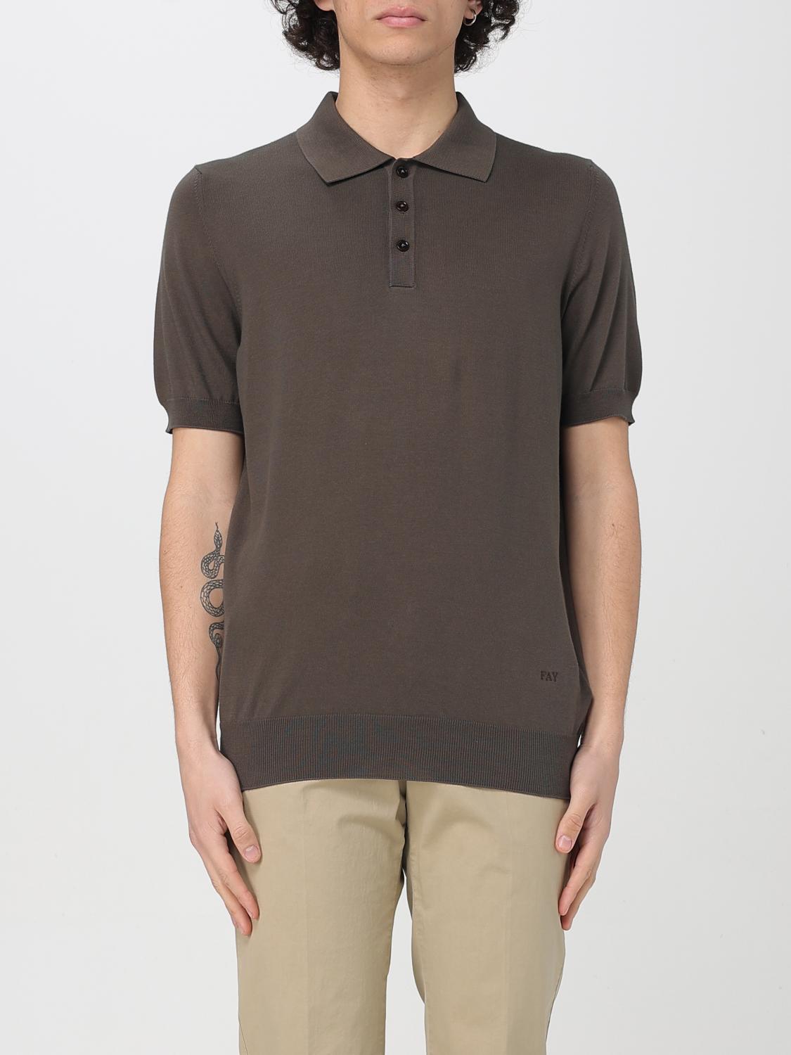 Polo Shirt FAY Men color Brown