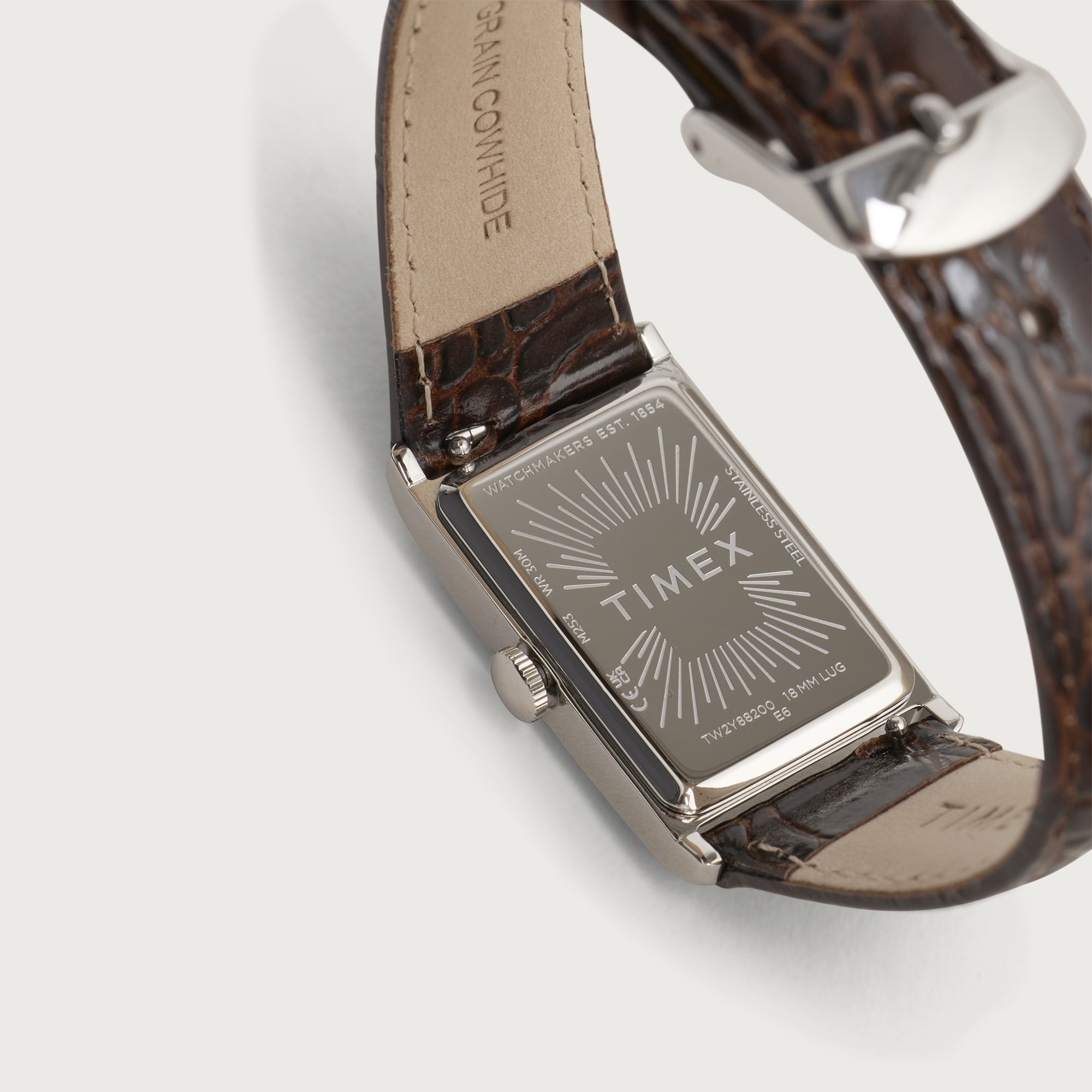 1976 Lexington Dress Rectangle Watch Silver/Brown