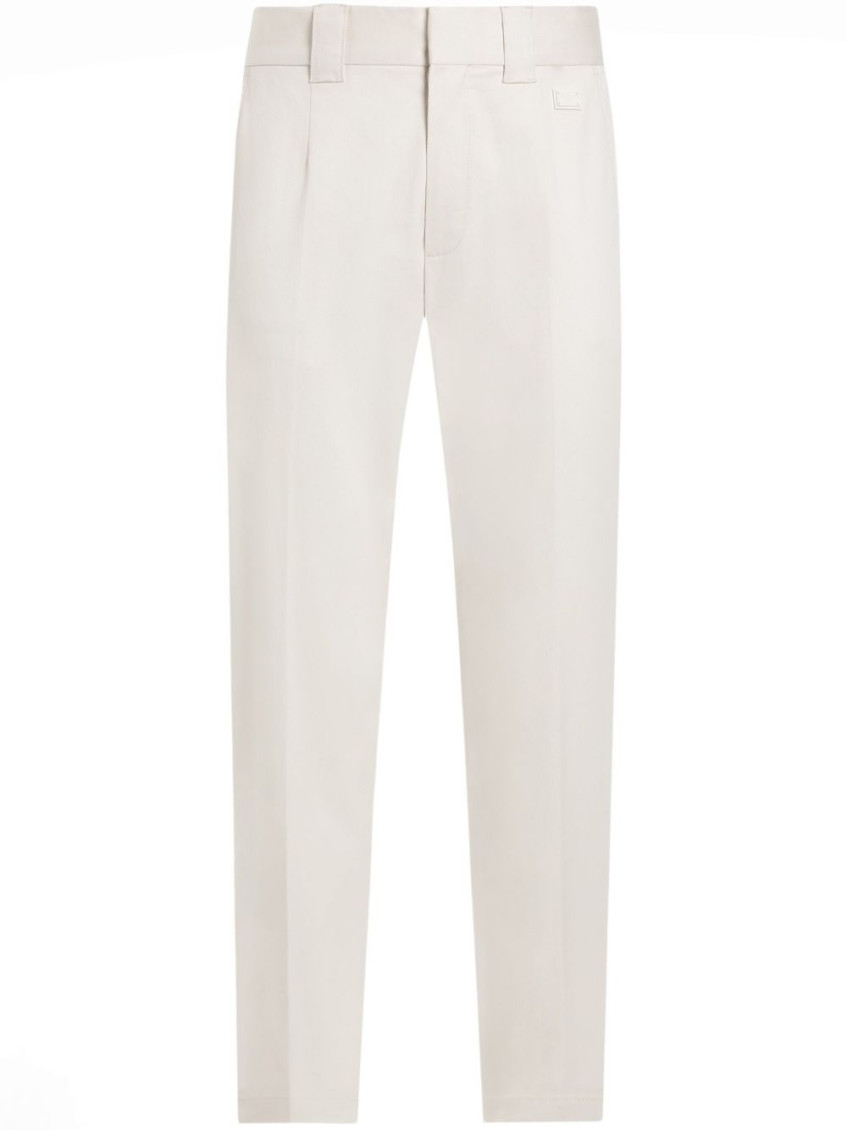 Beige Narrow Fit Pants