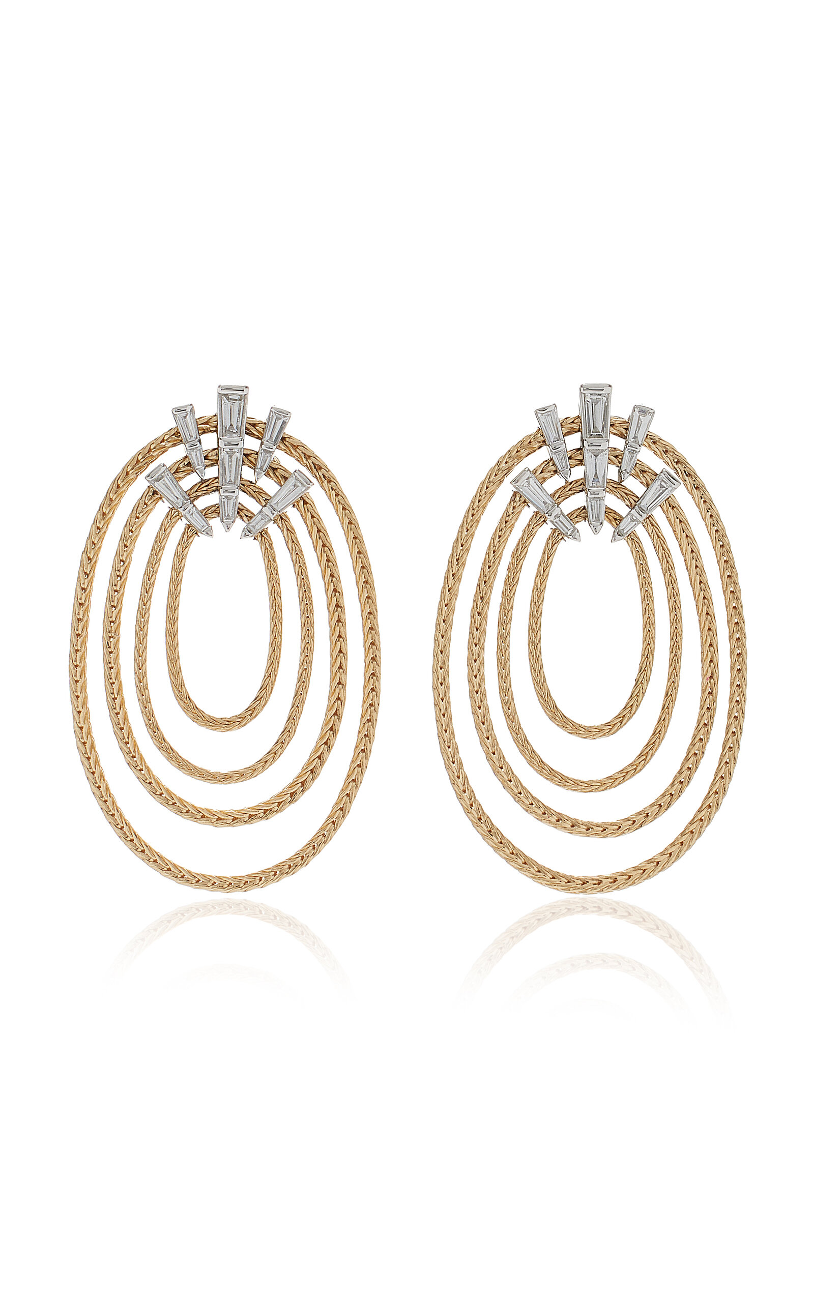 Together 18K Yellow And White Gold Diamond Earrings