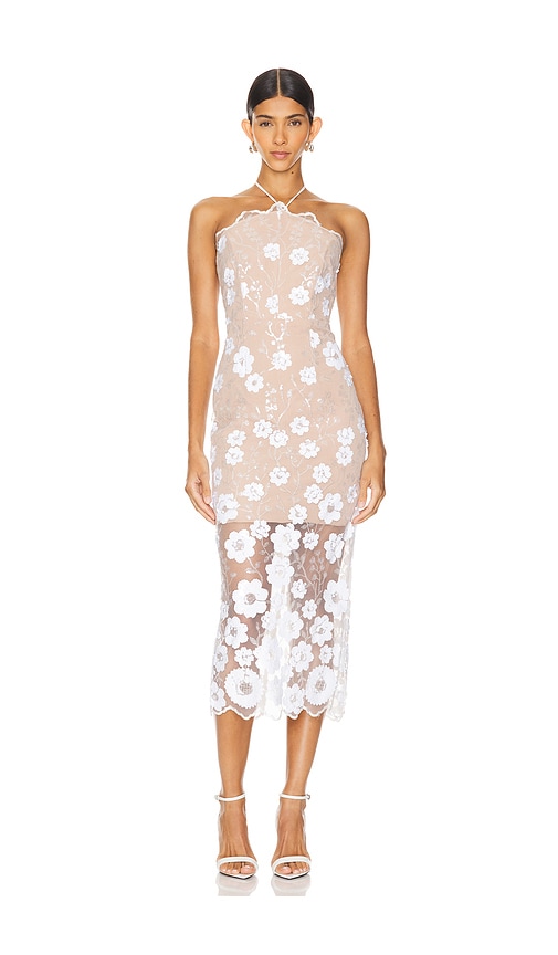 ELLIATT MIDI-KLEID ELODIE in Ivory. Größe XL. Also in