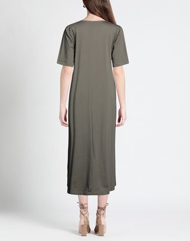 Alpha Studio Woman Midi dress Khaki Size 4 Cotton, Elastane