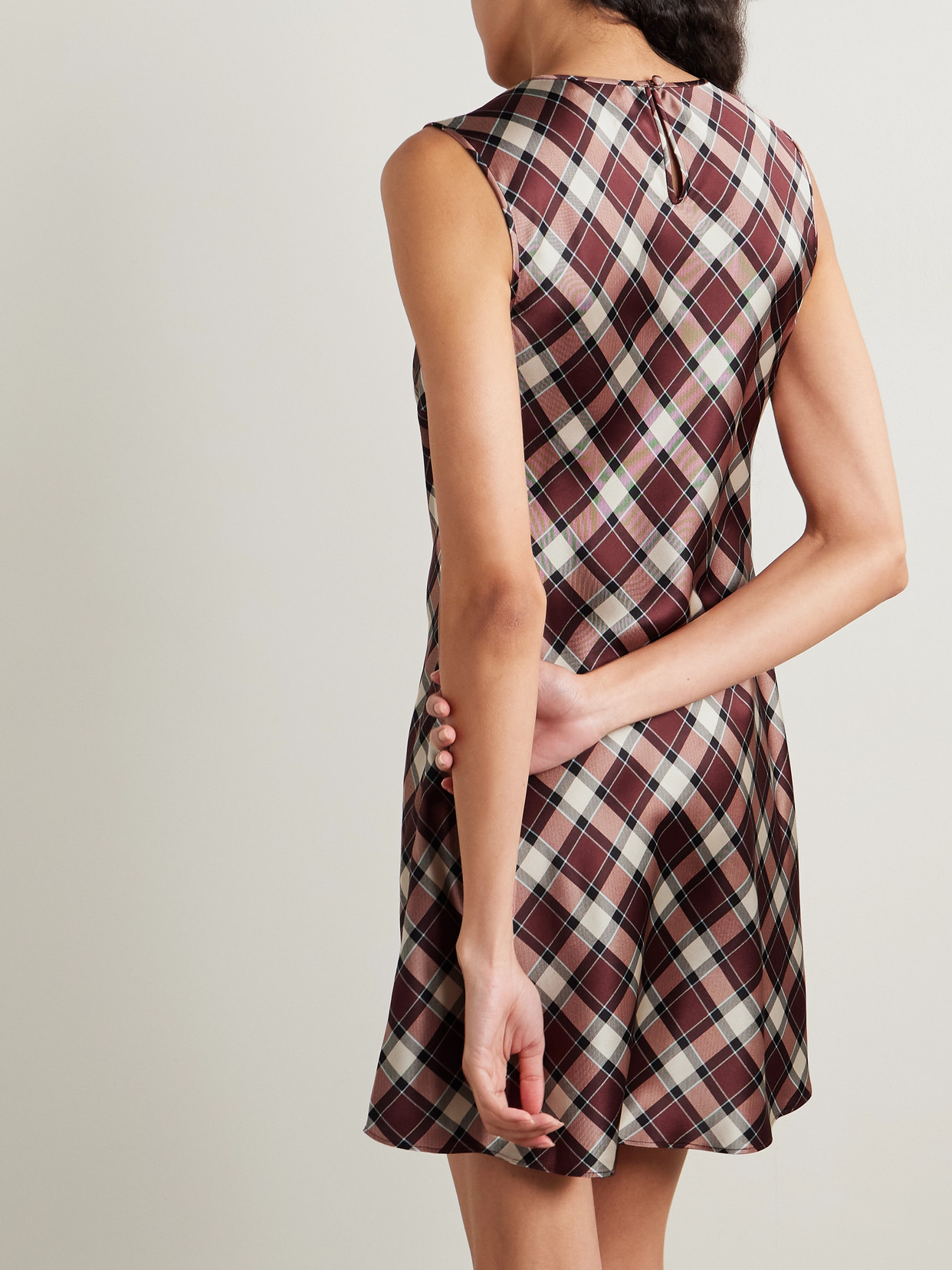 Alamere Checked Silk-satin Mini Dress - Multi
