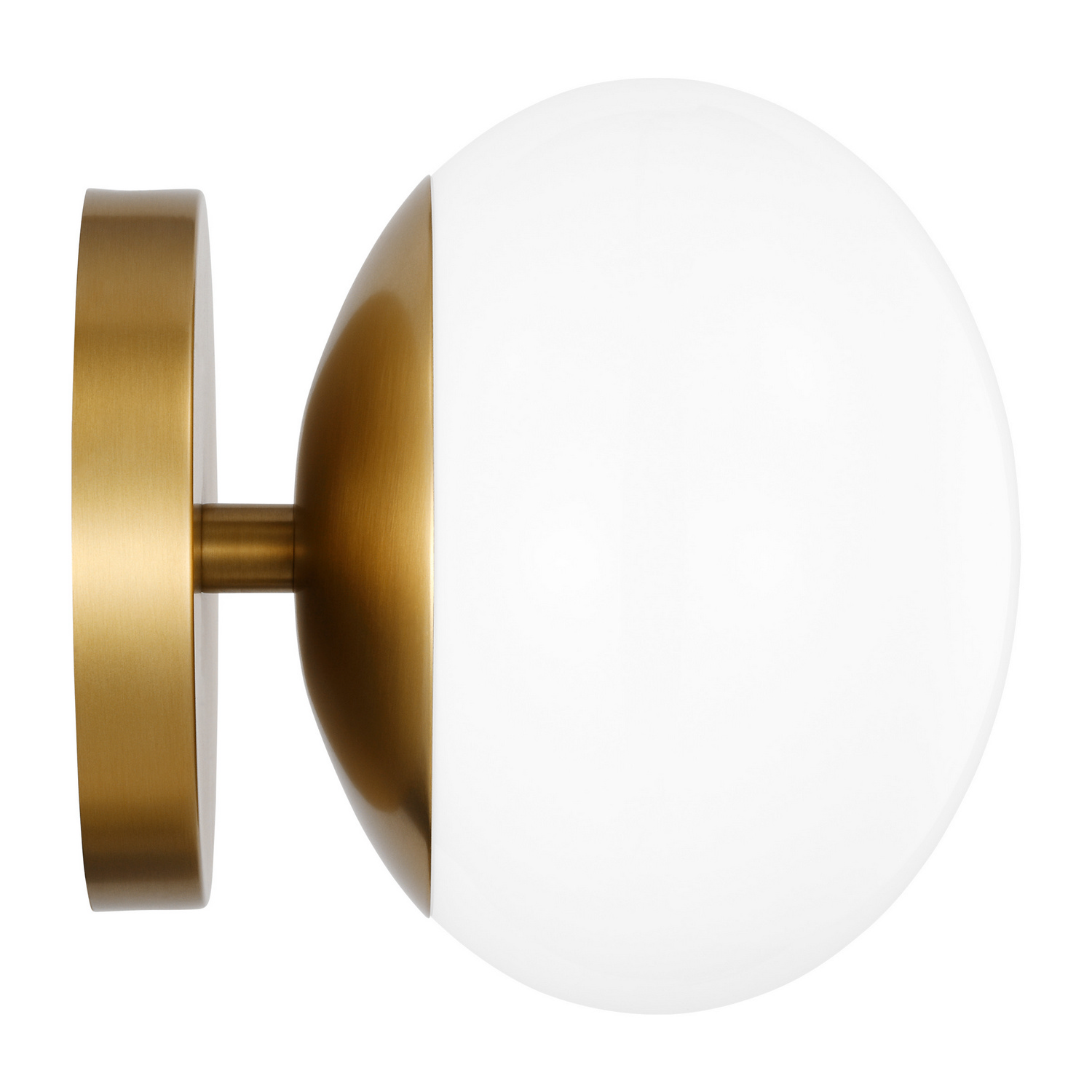 Visual Comfort Studio Lune Bathroom Vanity Light in Burnished Brass by Ellen Degenere