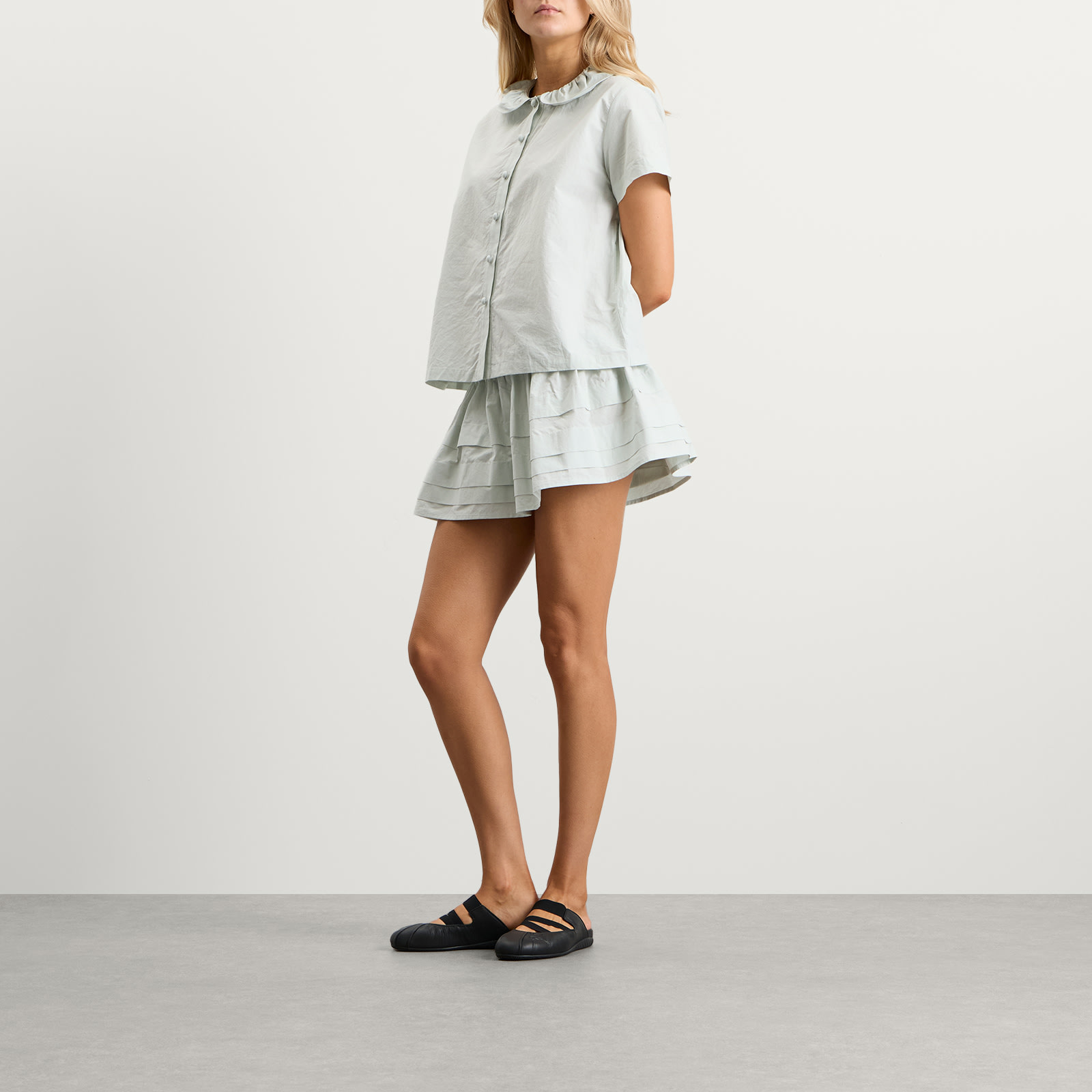Women's Pleat Mini Skirt Mint