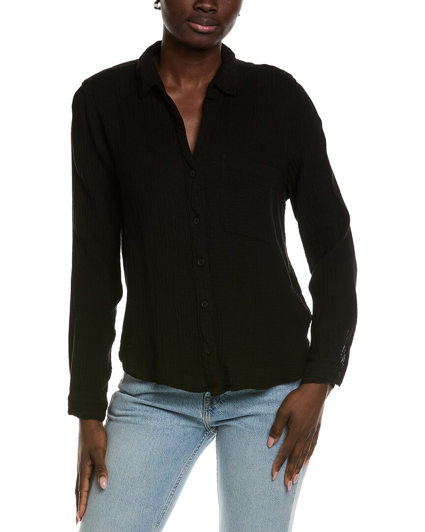 Rounded Hem Button Down Shirt