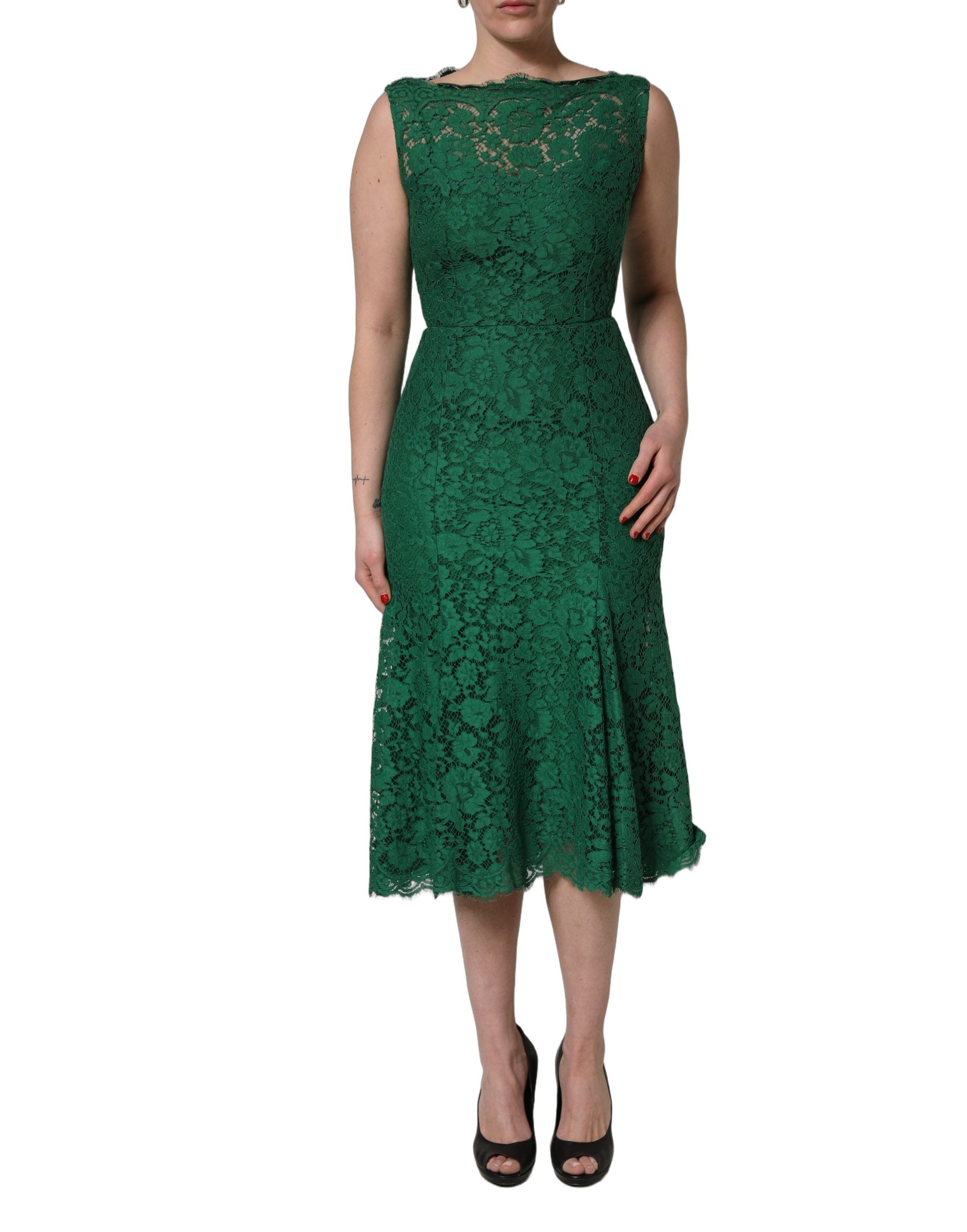 Floral Lace Dress — Green