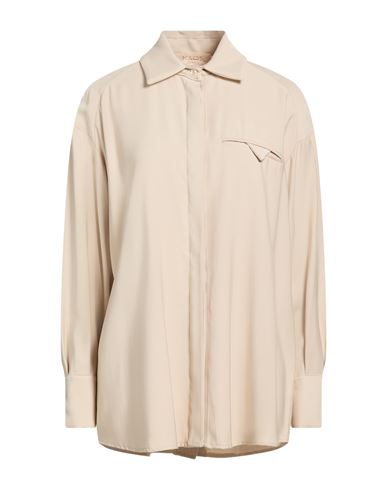 Woman Shirt Beige Size M Polyester, Viscose, Elastane