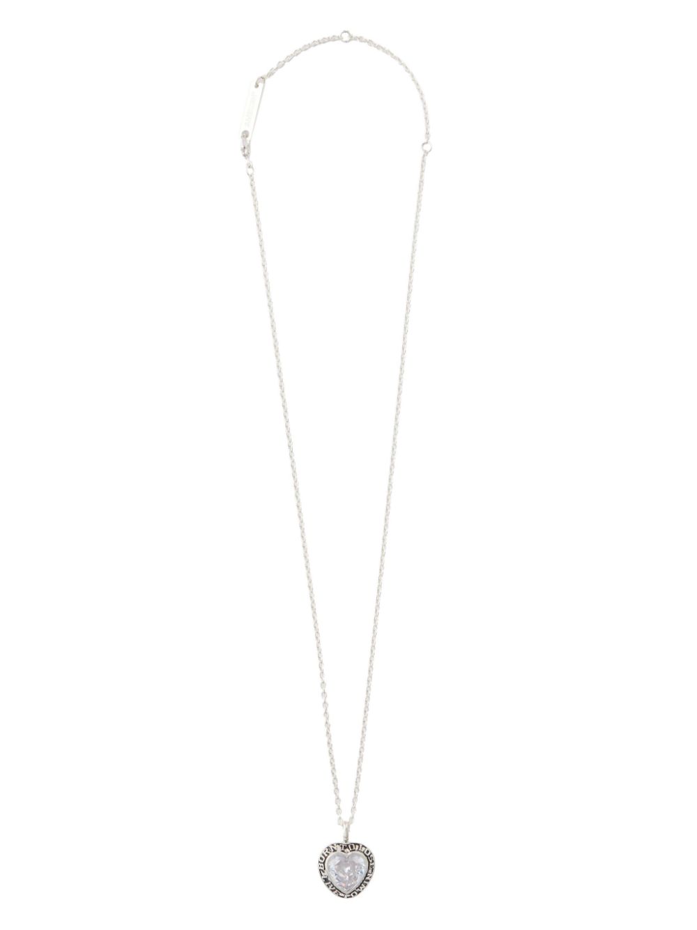 Heart-pendant silver necklace