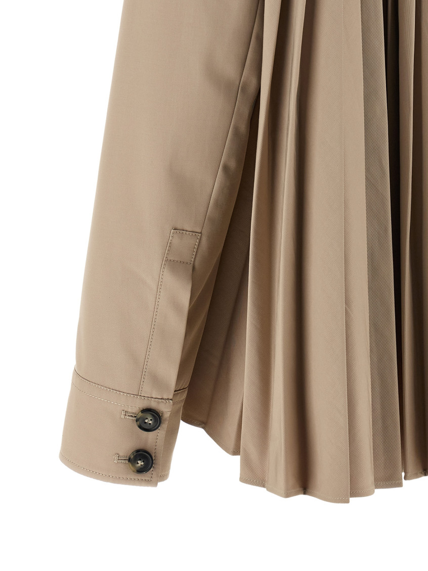 Sportmax - jersey overshirt chest pockets pleated back