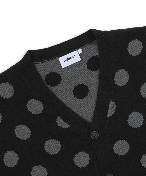 XTK160 Dot V-Neck Knit Cardigan