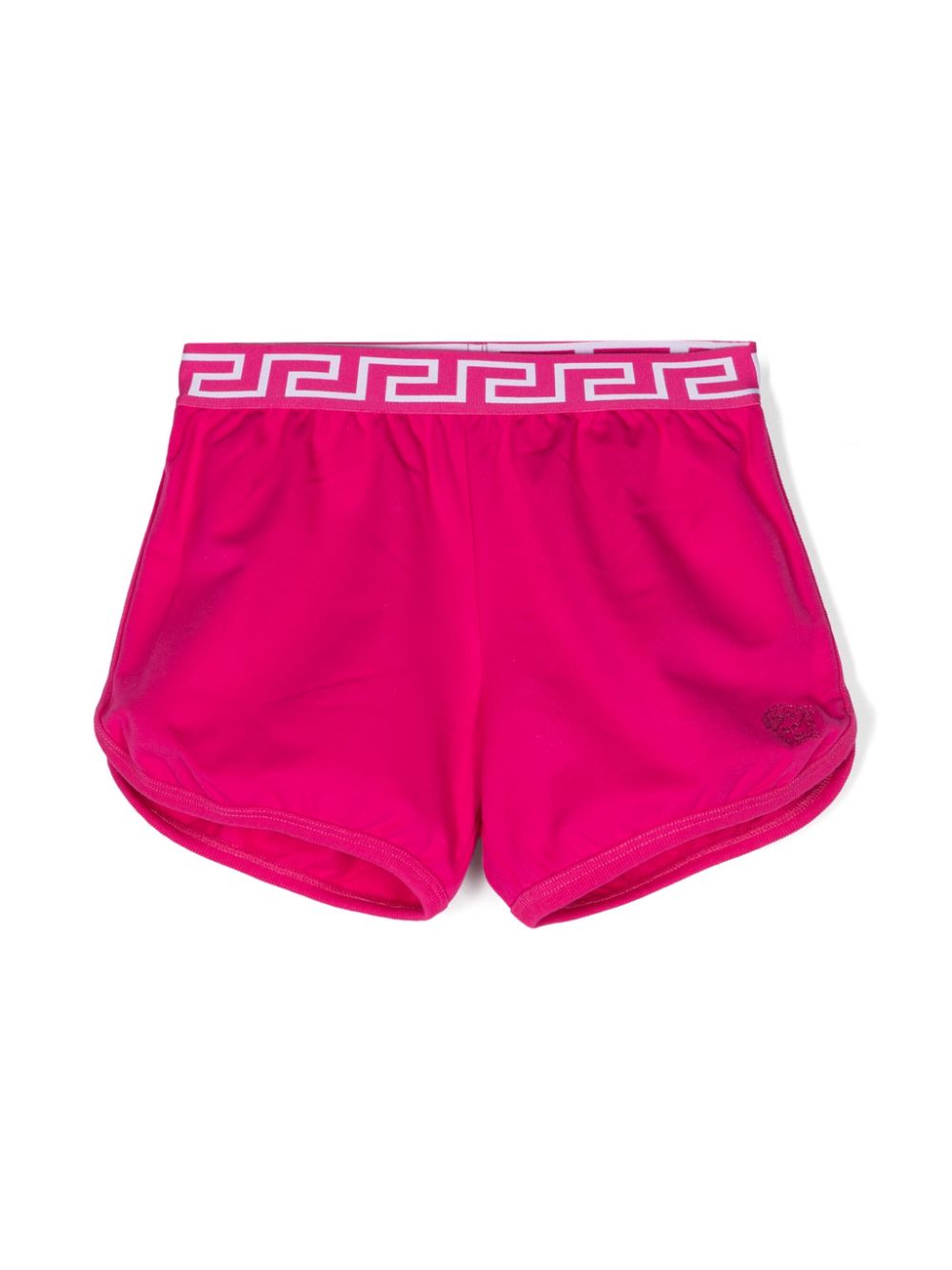 Greca-waistband cotton shorts - Black