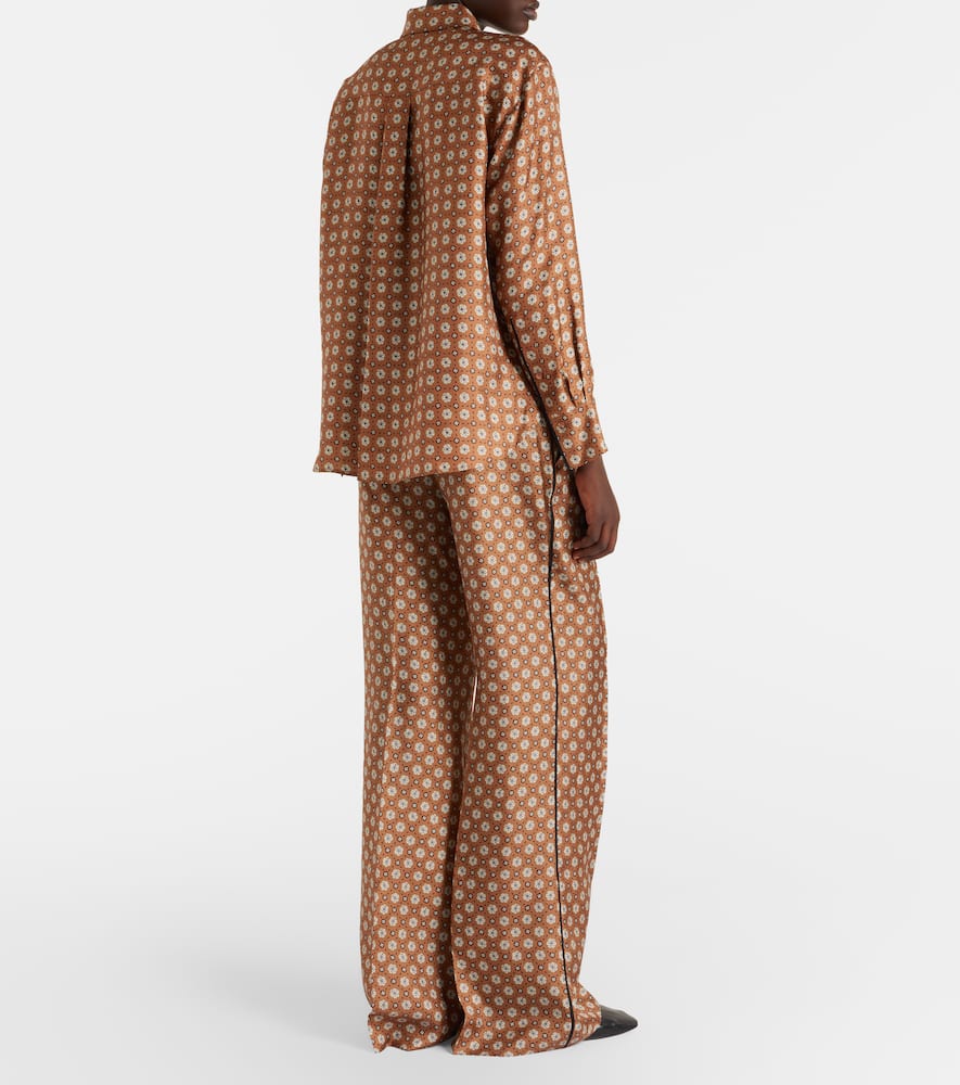 Graphic Dreams printed silk twill palazzo pants