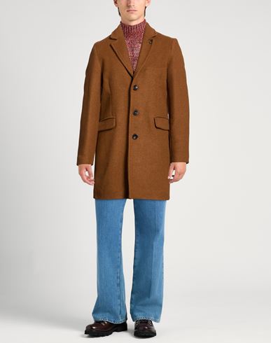 Man Coat Brown Size XL Wool, Polyester, Polyamide