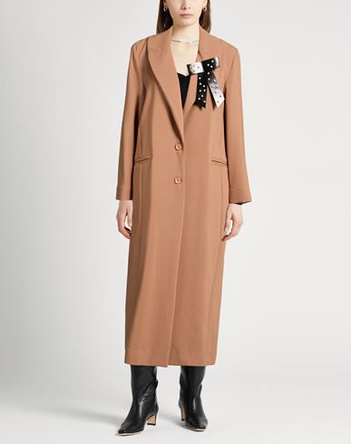 Woman Overcoat & Trench Coat Camel Size S Polyester, Viscose, Elastane
