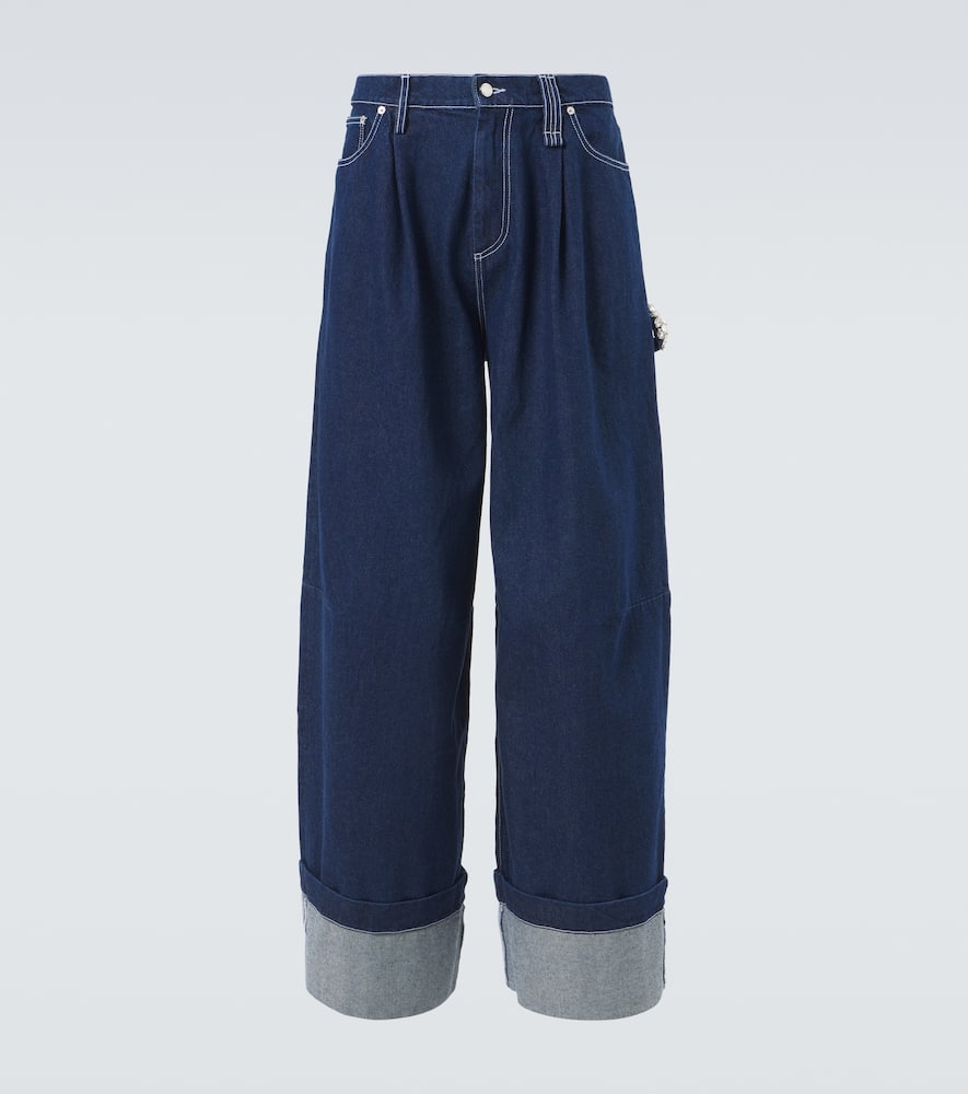 Simone Rocha Embellished wide-leg jeans