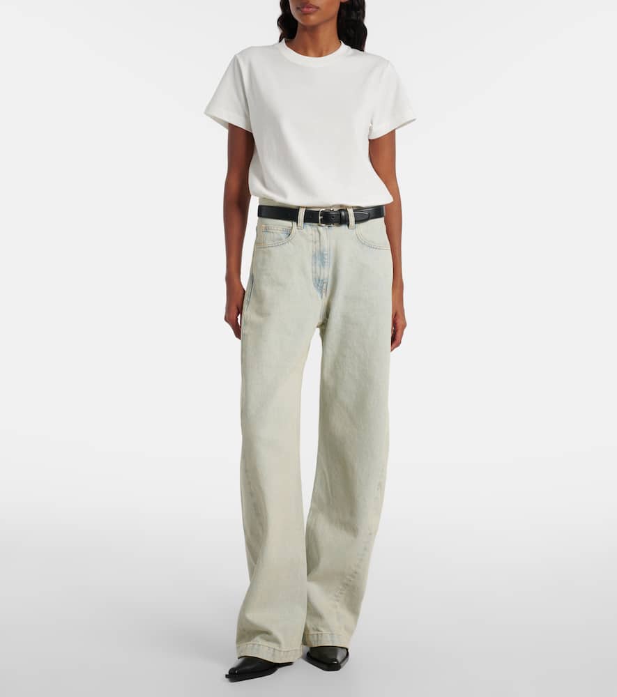 Mid-rise wide-leg jeans