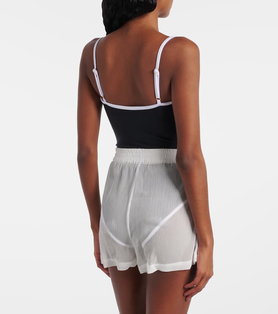 Sheer high-rise shorts