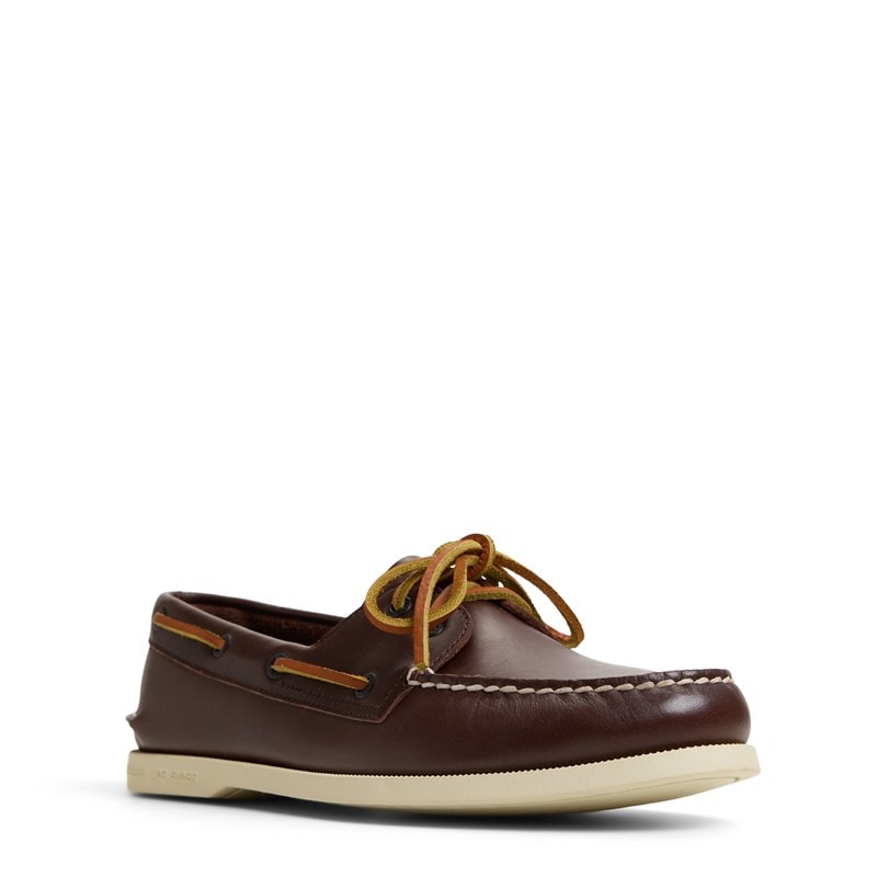 Men's Authentic Original 2 Eye Leather Boat Shoes (Brown Primary - Multi)