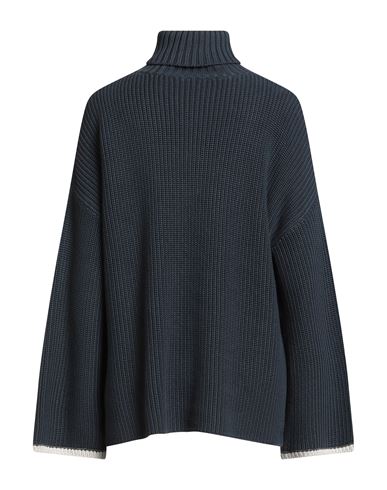 Woman Turtleneck Navy Size L Cotton, Ecobrass