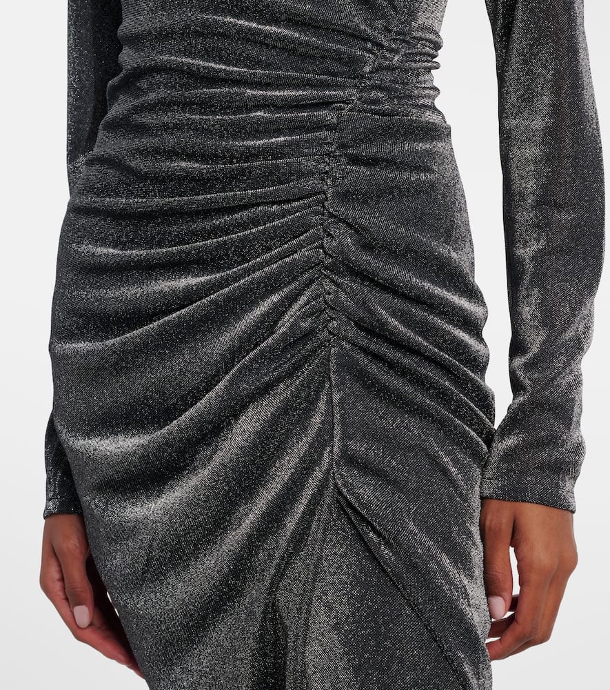 Jenisa draped gathered midi dress