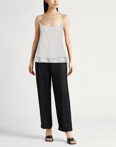 Woman Top Silver Size XL Cotton, Polyester, Polyamide, Elastane